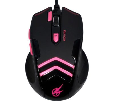 PORT DESIGNS Arokh X-2 Optical Gaming Mouse - Black & Pink